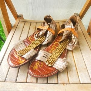 Sam Edelman Gatsby Gladiator Sandals Gold Size 10